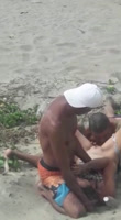 Trío en la playa
