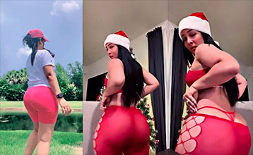 La Dominicana Culona Baby Yafri ya tiene su sexy ropita navideña en la víspera de Navidad del 24 de diciembre y desea un feliz año nuevo a todos sus pajaritos #Baby Yafri Video Xxx Porno XORGASMO