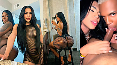 ‍  La Transexual Dominicana Darlyn Castillo y una Marica haciéndole sexo oral a un chico en un trio muy intenso de mamadas locas y también compiten en gargantas profundas