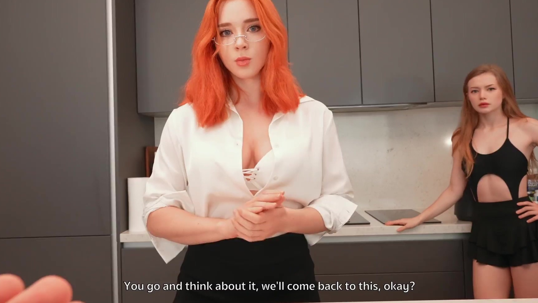 Juego POV con mi hermana pelirroja rusa en lencería sexy