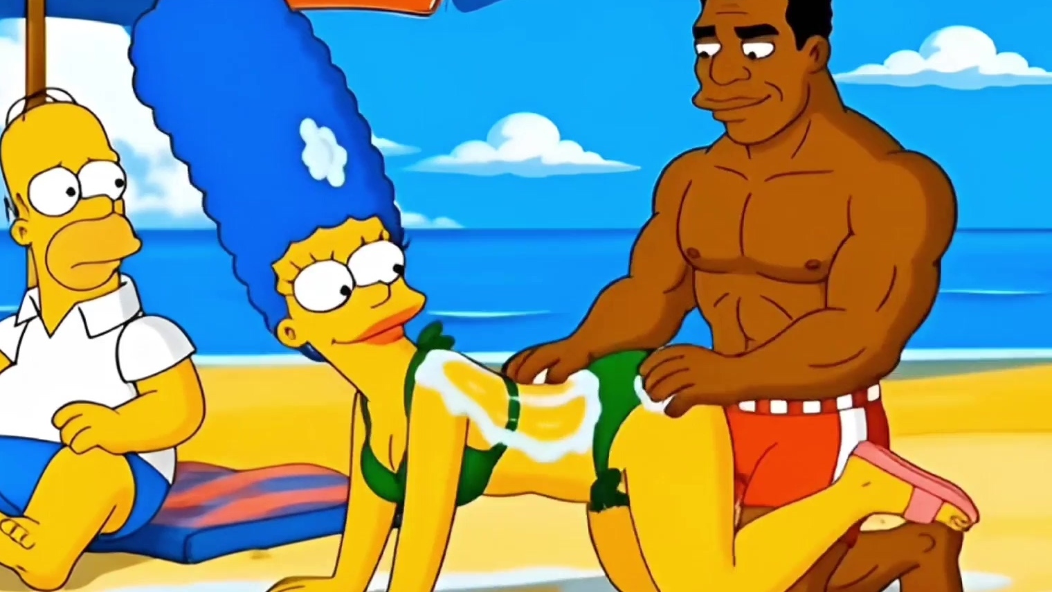 Marge Simpson de Los Simpson engaña a Homero en todos los lugares públicos que encuentra.