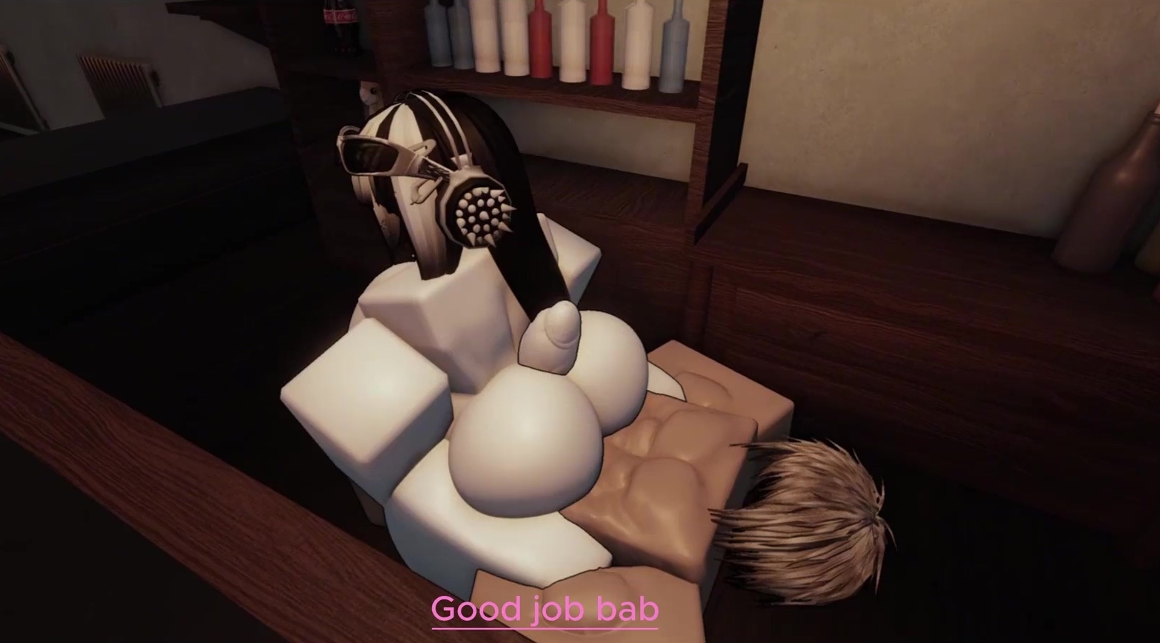 Roblox se pelea con la camarera más sexy de un bar