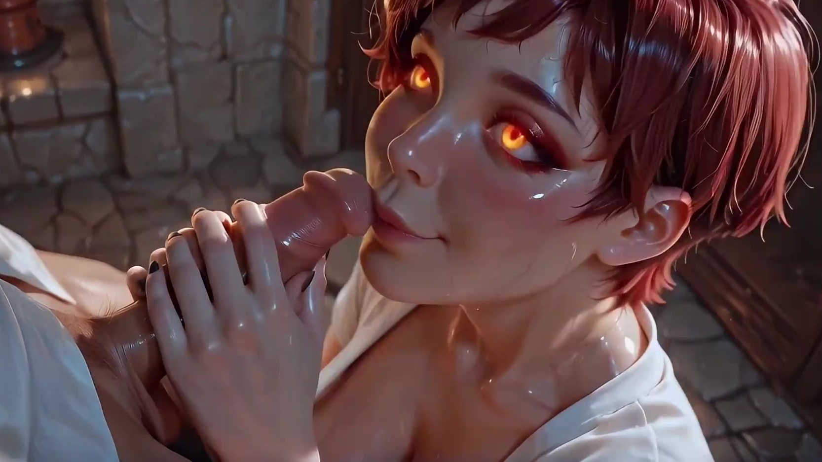 Una cabeza de pecho roja con una camisa blanca da una apariencia fuerte y despreocupada.