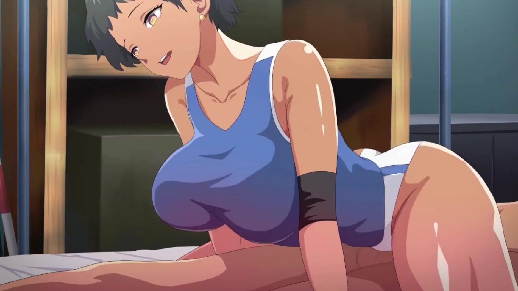 Una chica hentai de grandes pechos es pillada duro tras ser entrenada