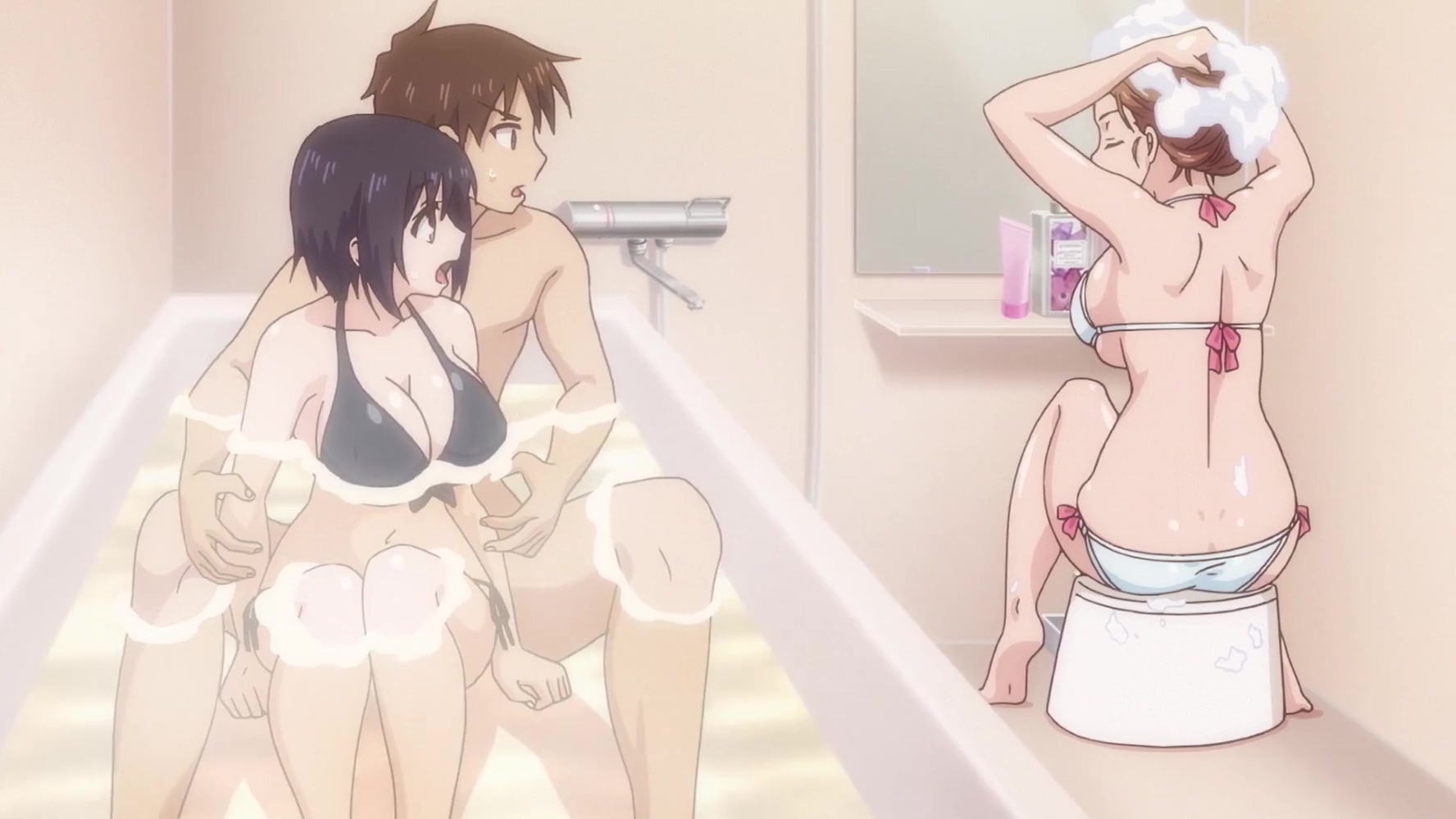 Tetona se bañó con él y finalmente tuvo sexo con hentai