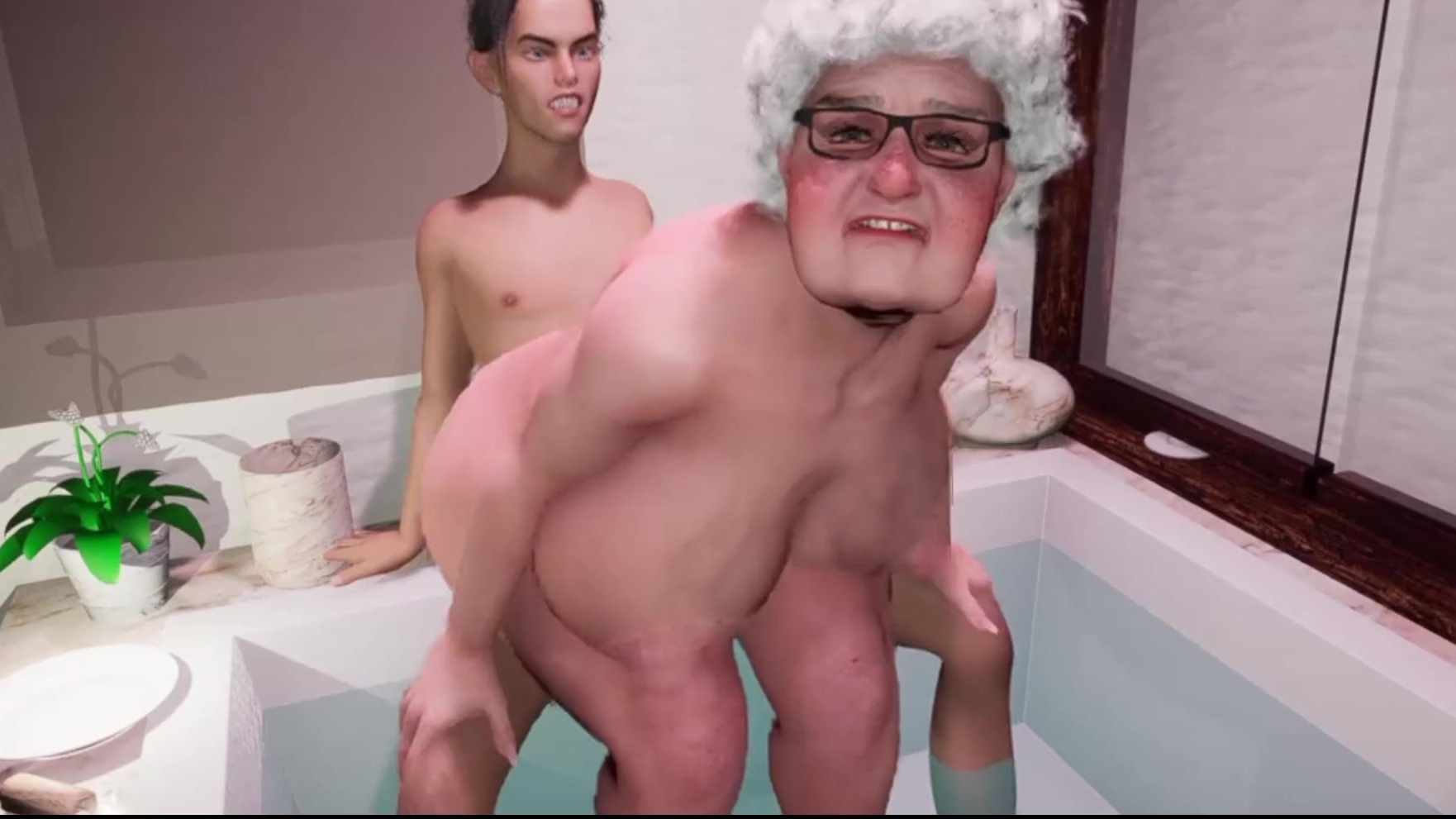 Un niño quema a su abuelo rico (películas en 3D)