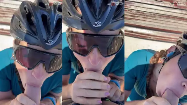 Cecilia Sopena practica sexo oral tras una carrera en bicicleta